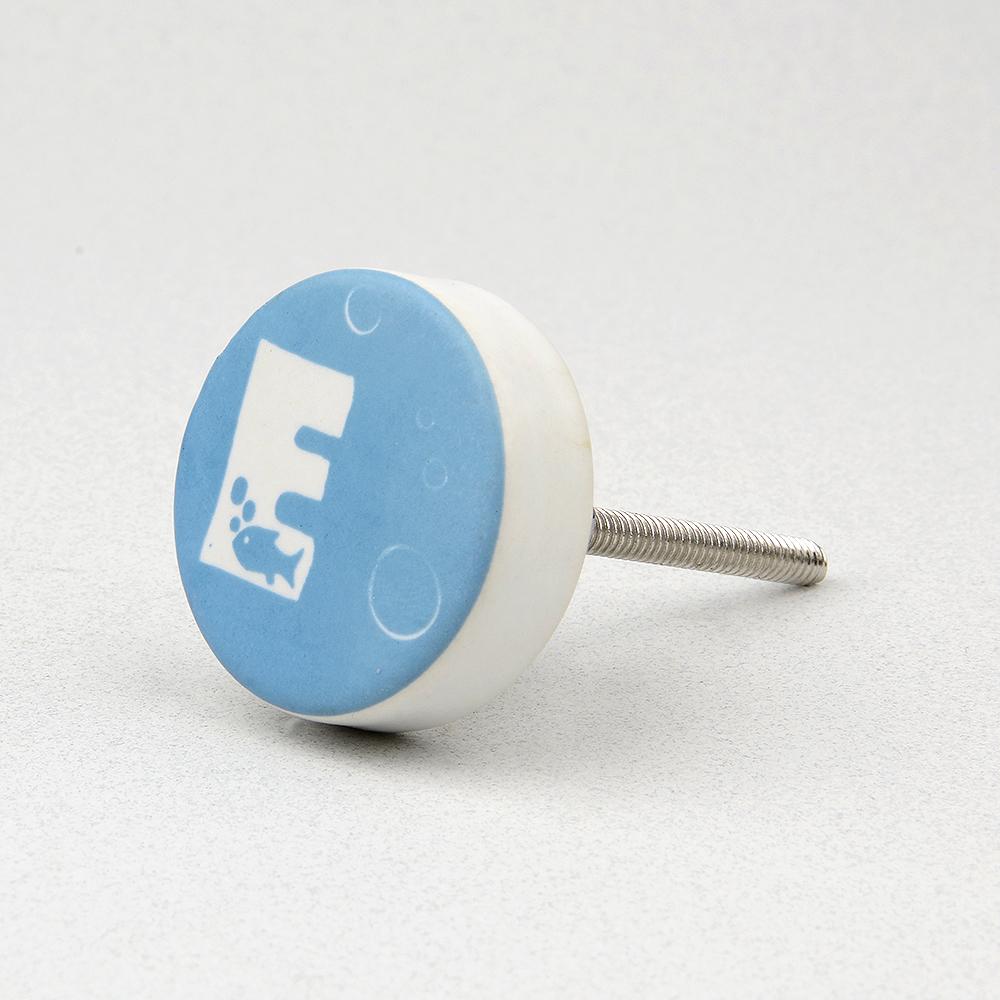 Deep Blue Sea E Ceramic Knob – Stylish Cupboard & Drawer Handle for Kids’ Room