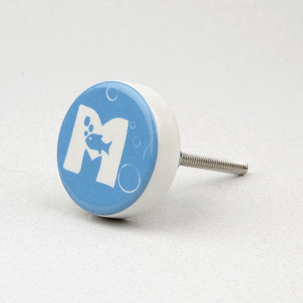 Deep Blue Sea M Ceramic Knob – Stylish Cupboard & Drawer Handle for Kids’ Room