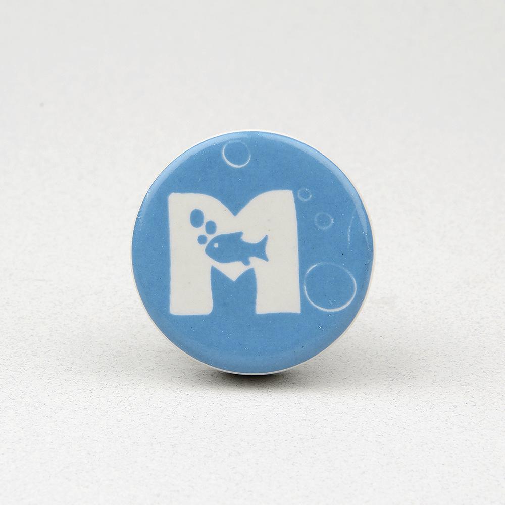Deep Blue Sea M Ceramic Knob – Stylish Cupboard & Drawer Handle for Kids’ Room