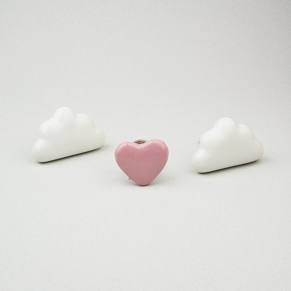 Pink Heart Ceramic Knob – Stylish Cupboard & Drawer Handle for Kids’ Room