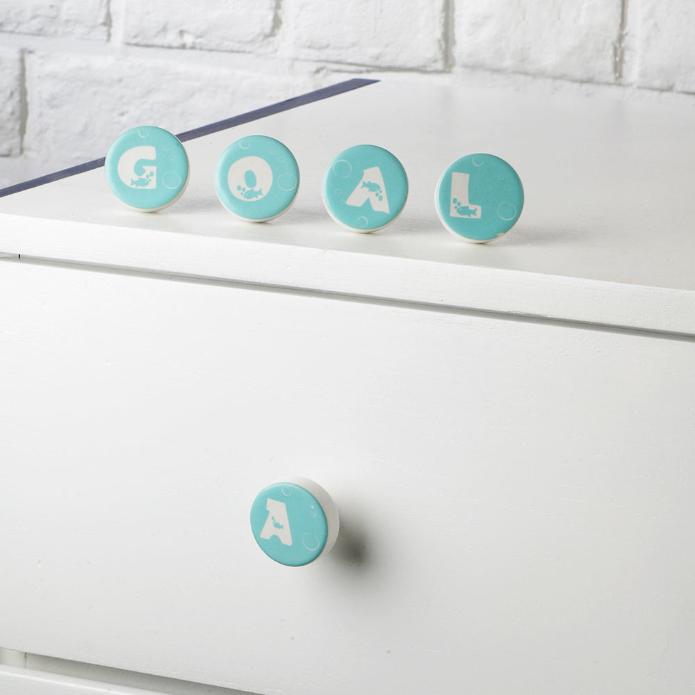 Green Sea D Ceramic Knob – Stylish Cupboard & Drawer Handle for Kids’ Room