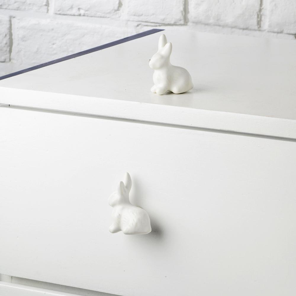 Bunny Rabbit Ceramic Knob – Stylish Cupboard & Drawer Handle for Kids’ Room