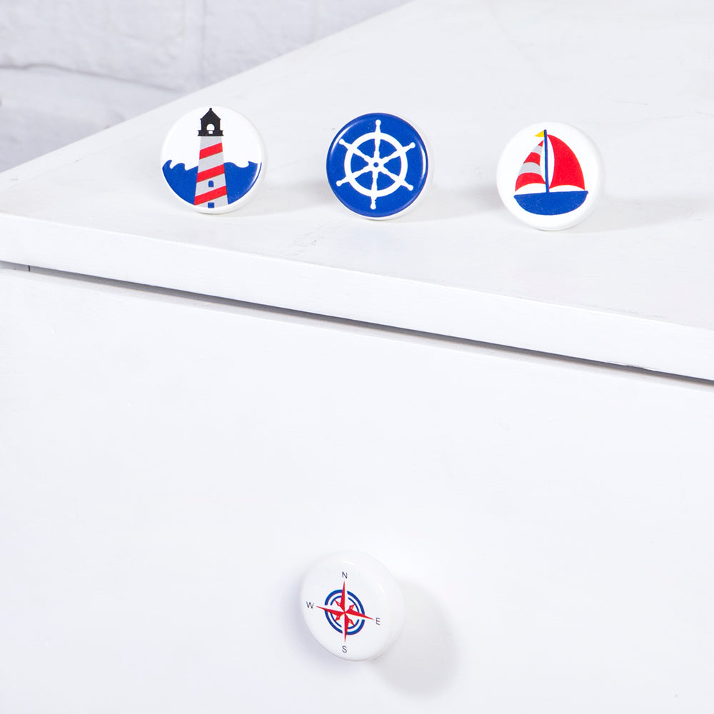Compass Ceramic Knob – Stylish Cupboard & Drawer Handle for Kids’ Room
