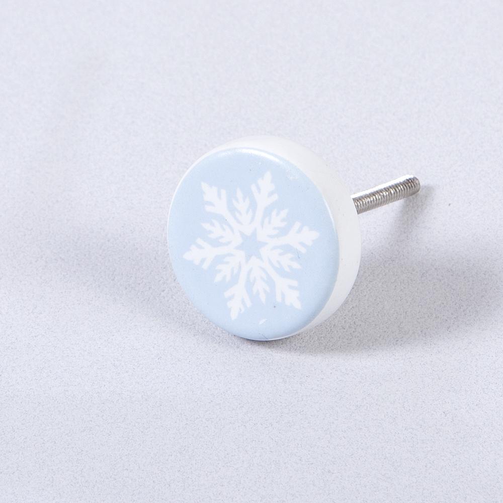 Snow Flake Ceramic Knob – Stylish Cupboard & Drawer Handle for Kids’ Room