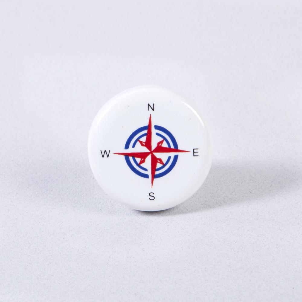 Compass Ceramic Knob – Stylish Cupboard & Drawer Handle for Kids’ Room