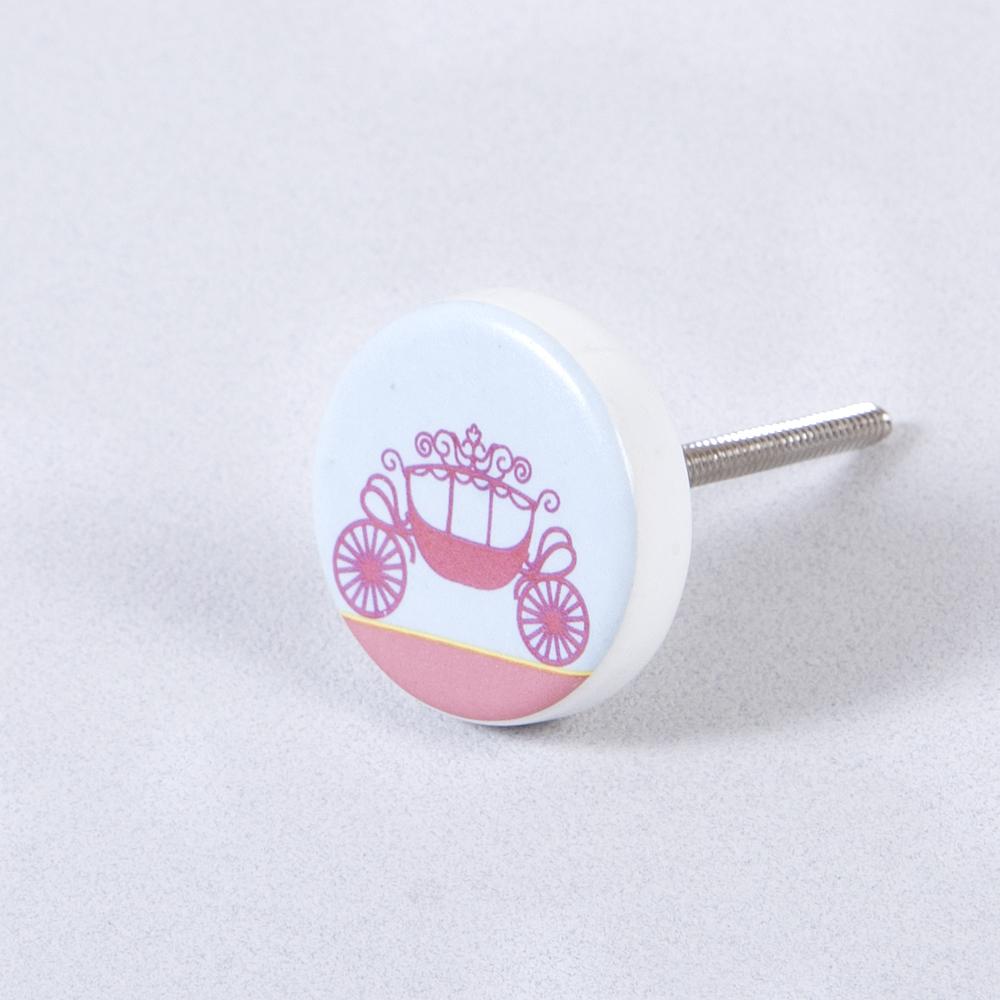 Princess Carriage Ceramic Knob – Stylish Cupboard & Drawer Handle for Kids’ Room