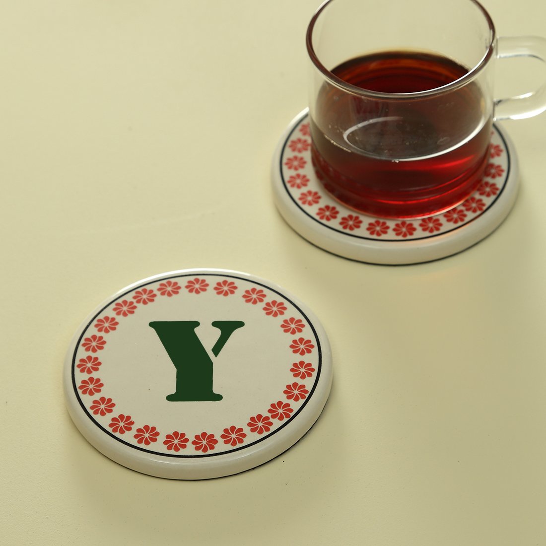 Monogram Y coaster