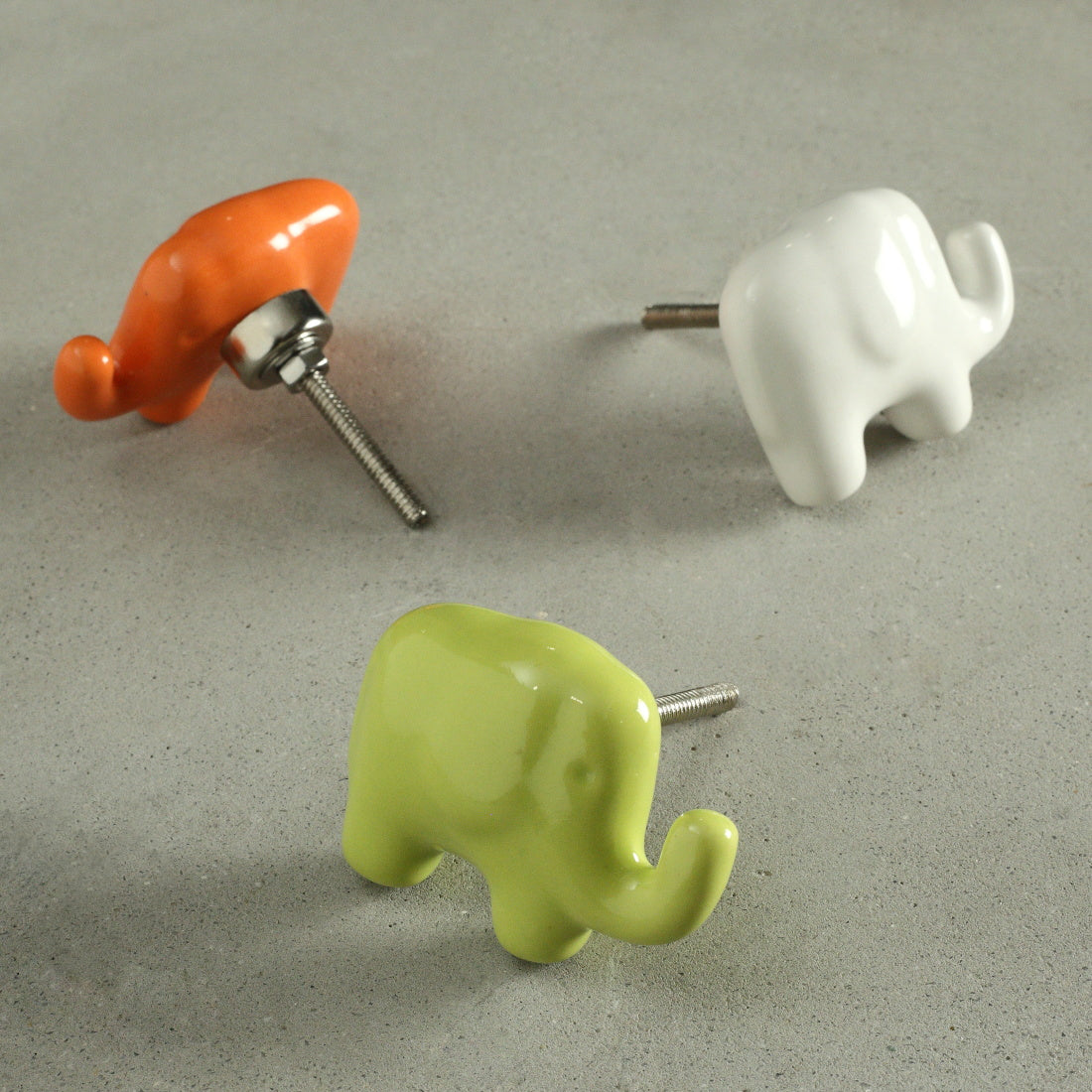 Jumbo Elephant Ceramic Knob – Stylish Cupboard & Drawer Handle for Kids’ Room)