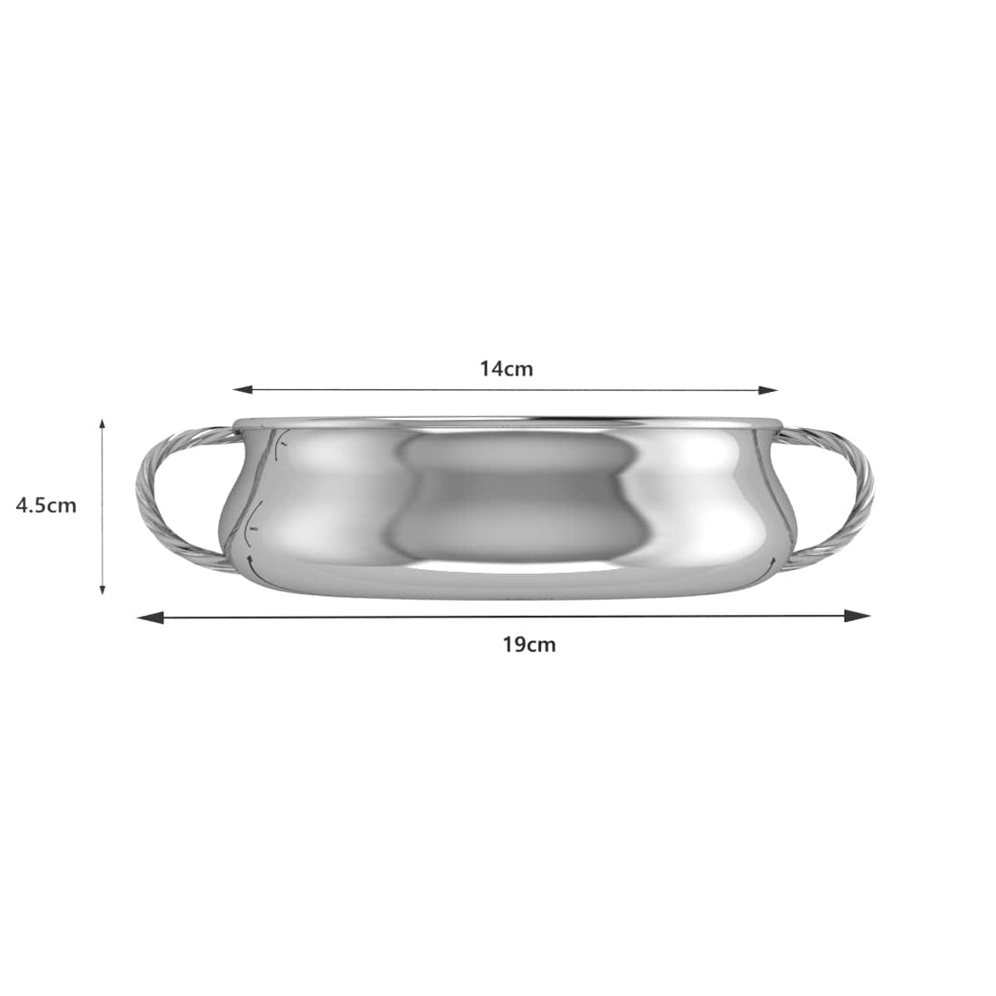 Silver Plated Bowl for Baby & Child - Twisted Handle Feeding Porringer