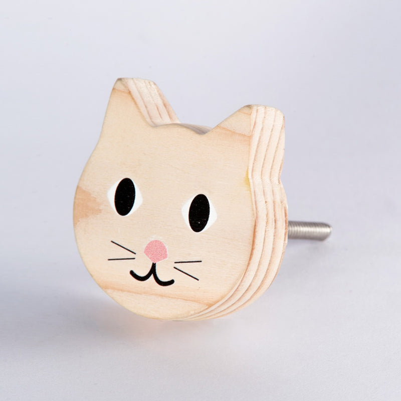 Cat Wooden / Drawer Knob – Handcrafted Kids Room Hardware | Pinch of Pretty