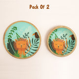 Sleepy Lion Jungle Wood Plate & Bowl Set – Handcrafted Safari Kids Dinnerware | Pinch of Pretty