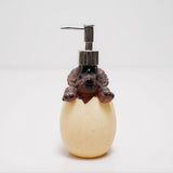 Brown Dino Egg Soap Dispenser – Handcrafted Polyresin Bathroom Accessory | Pinch of Pretty