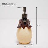 Brown Dino Egg Soap Dispenser – Handcrafted Polyresin Bathroom Accessory | Pinch of Pretty