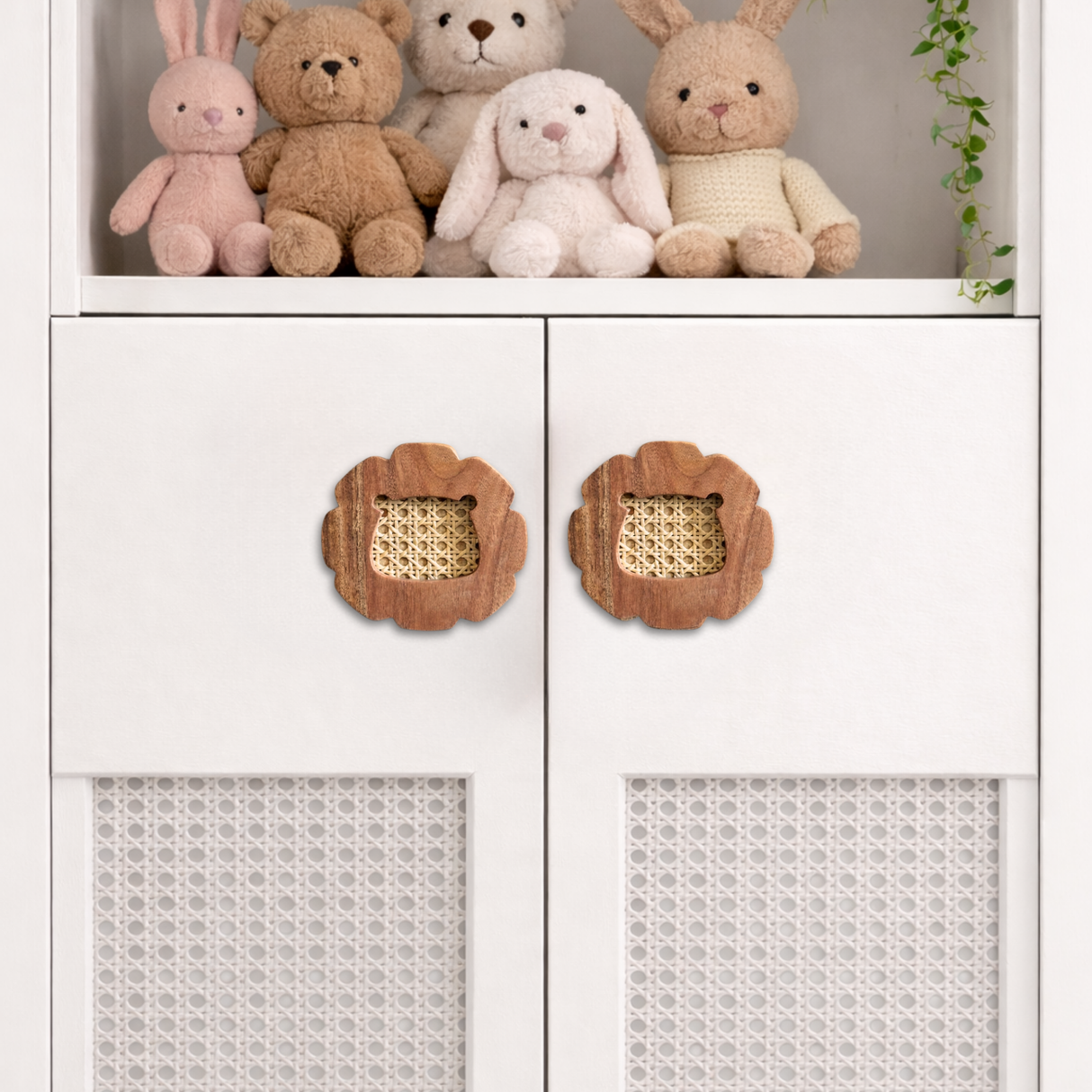 Lion Wood & Cane Cupboard Handles / Drawer – Handcrafted Kids Room Hardware | Pinch of Pretty