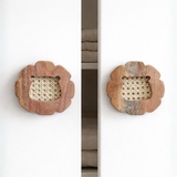Lion Wood & Cane Cupboard Handles