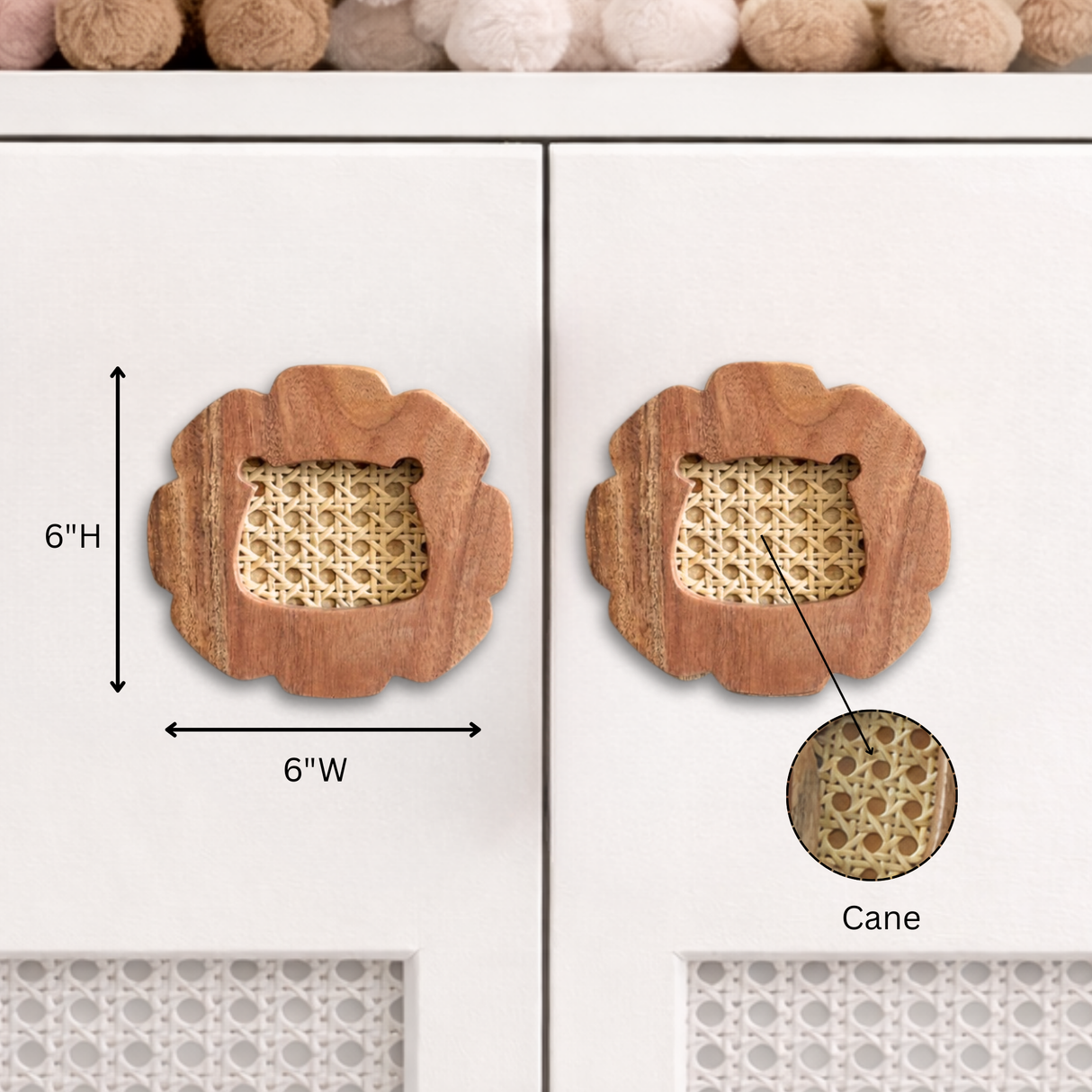 Lion Wood & Cane Cupboard Handles / Drawer – Handcrafted Kids Room Hardware | Pinch of Pretty