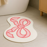 Pretty Bow Ribbon Abstract Floor Mat / Rug – Pastel Pink Kids Room Decor | Pinch of Pretty