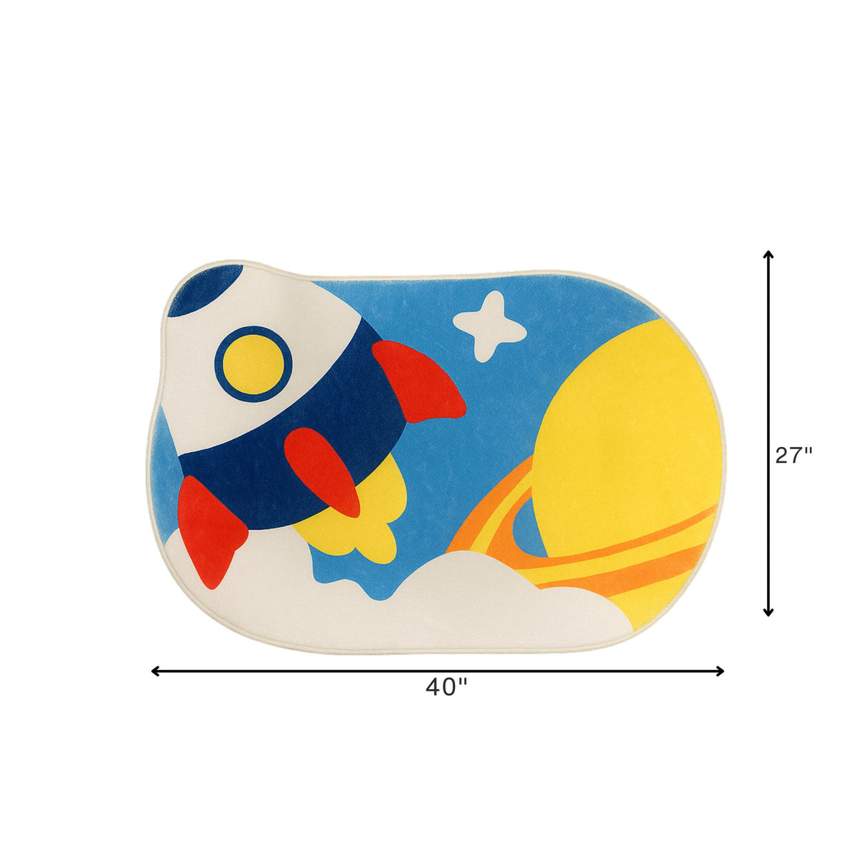 Rocket Adventure Kids Rug – Space-Themed Play Mat | Pinch of Pretty