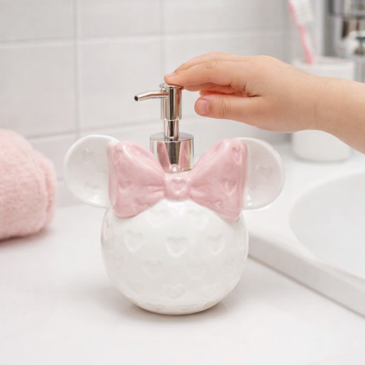 Mini Mouse Soap Dispenser – Adorable Ceramic Bathroom Accessory | Pinch of Pretty