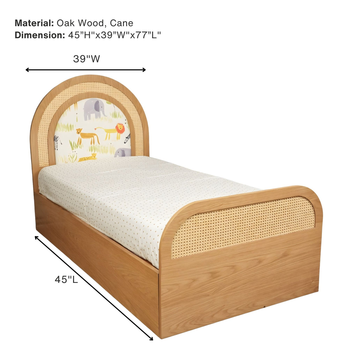 Safari Cane and Oak Wood Kids Bed | Pinch of Pretty