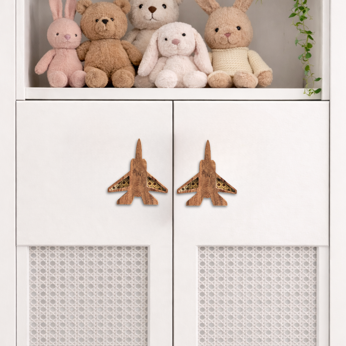 Fighter Jet Wood & Cane Handles / Drawer – Handcrafted Kids Room Hardware | Pinch of Pretty