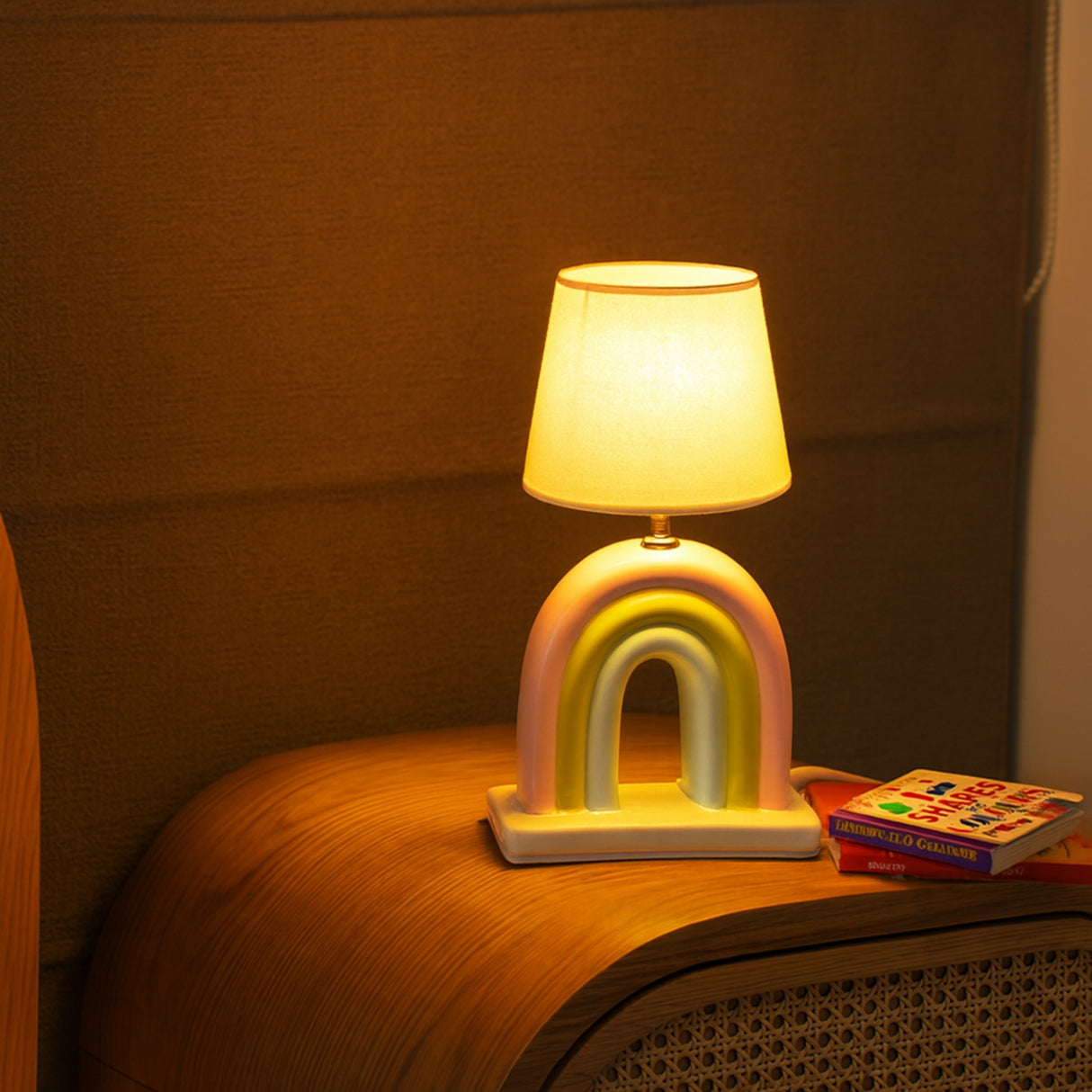 Rainbow Ceramic Table Lamp or Kids' Ceramic Rainbow Bedside Lamp | Pinch of Pretty