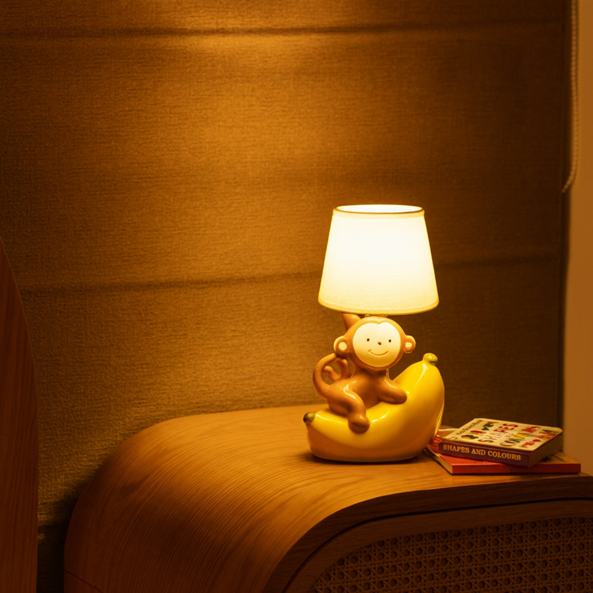 Playful Monkey & Banana Ceramic Table Lamp | Pinch of Pretty