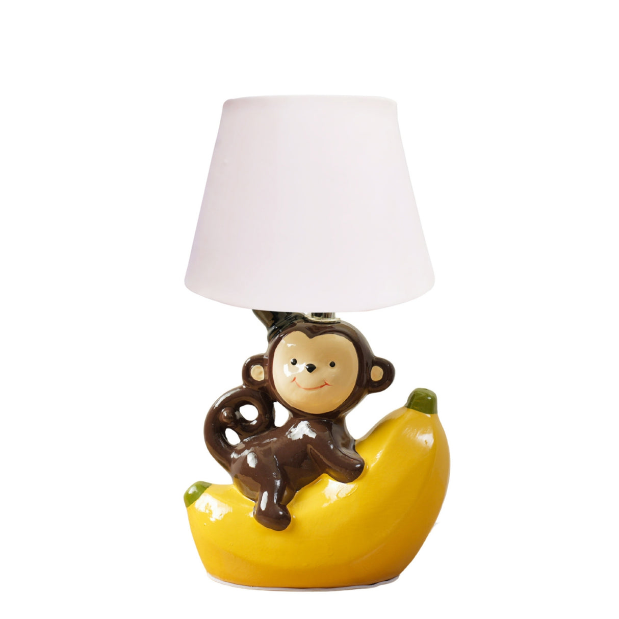 Playful Monkey & Banana Ceramic Table Lamp | Pinch of Pretty