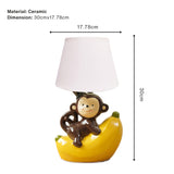 Playful Monkey & Banana Ceramic Table Lamp | Pinch of Pretty
