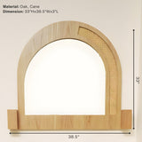 Arch Top Mirror with Cane and Shelf