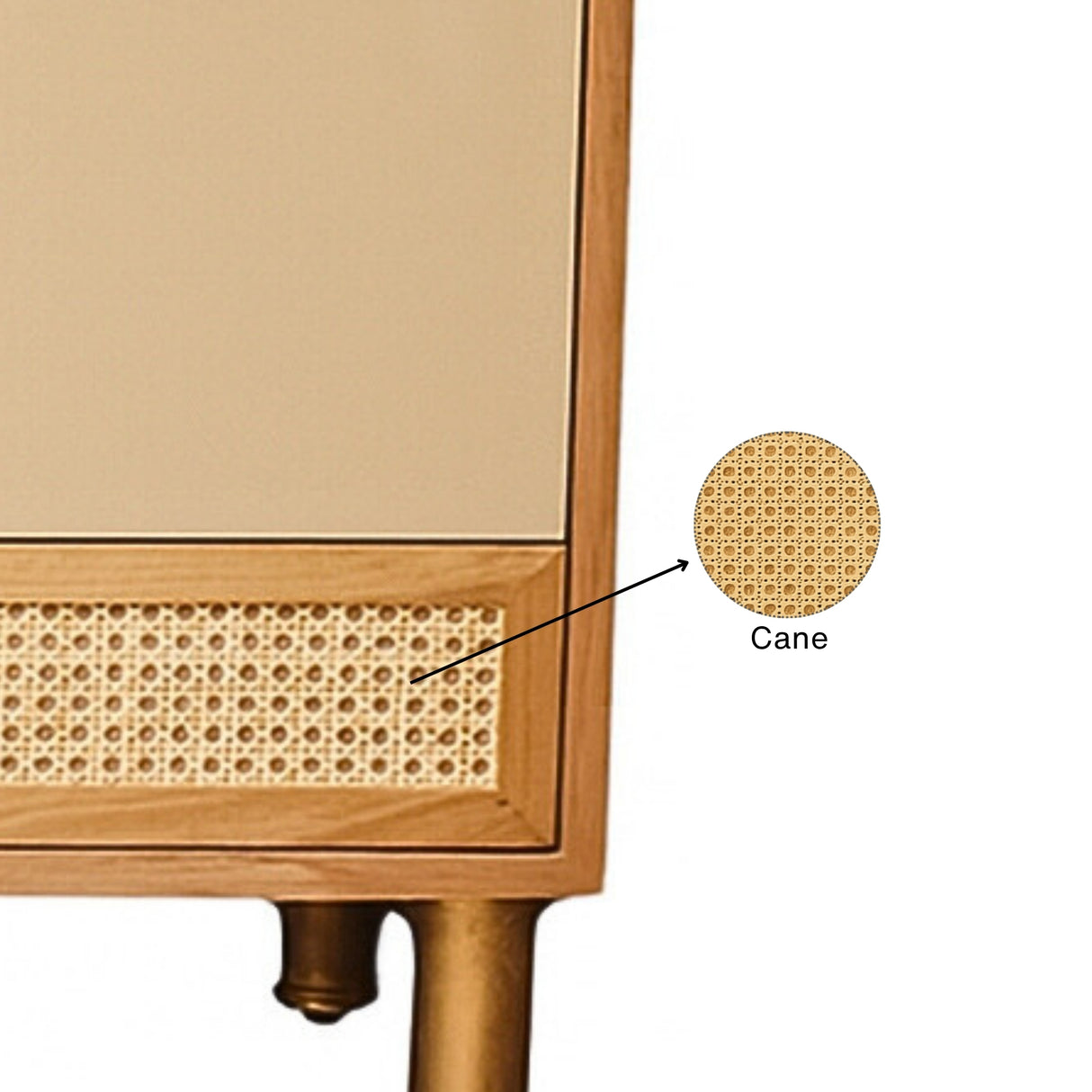 Oak Cane Storage Cabinet