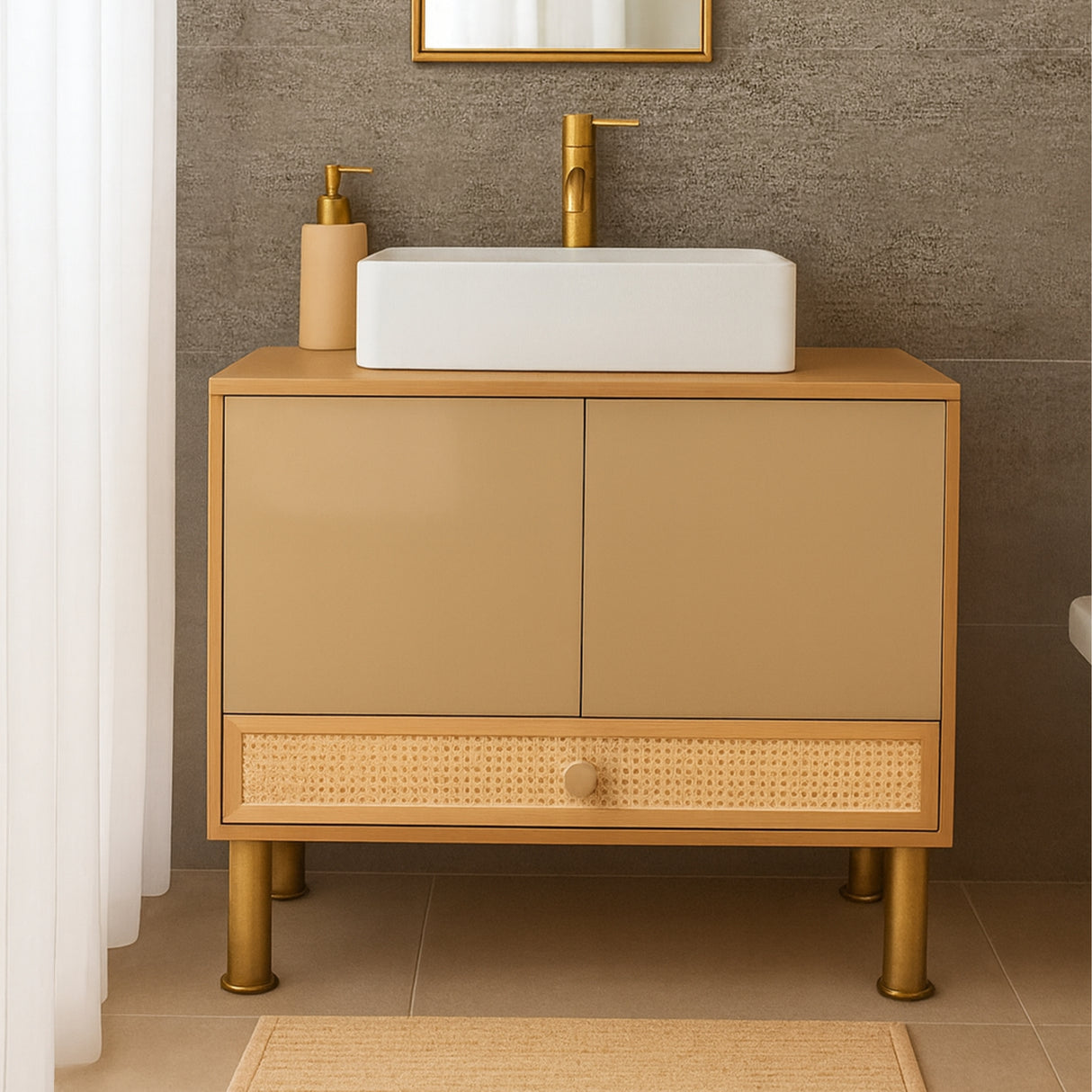 Oak Cane Storage Cabinet