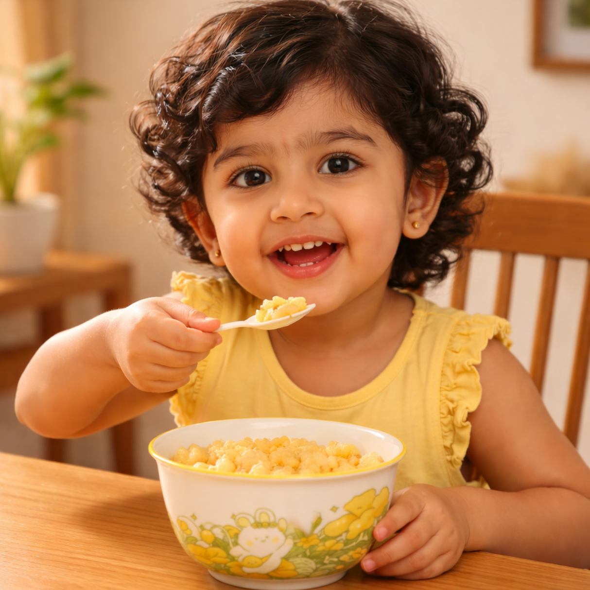 Set of 2 Bunny Floral Ceramic Snack Bowl / Dessert Dish – Handcrafted Lovely Kids Tableware| Pinch of Pretty