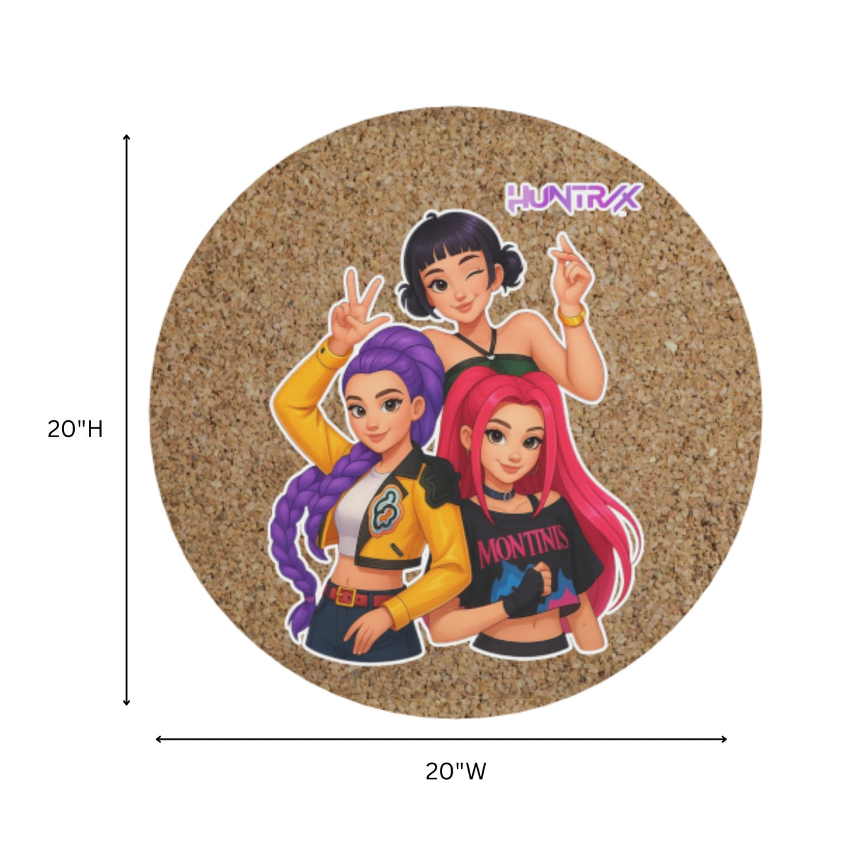 HUNTRXX Trio Anime Round Cork Board