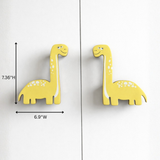 Yellow Dino Wooden Cupboard / Drawer Handles for Kids