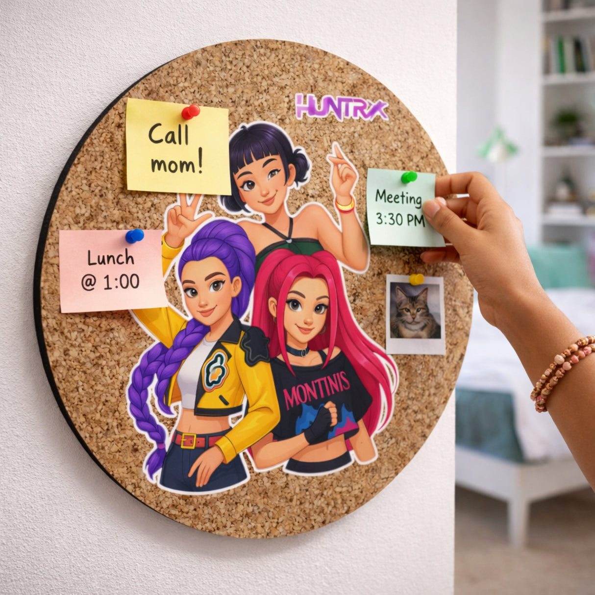 HUNTRXX Trio Anime Round Cork Board