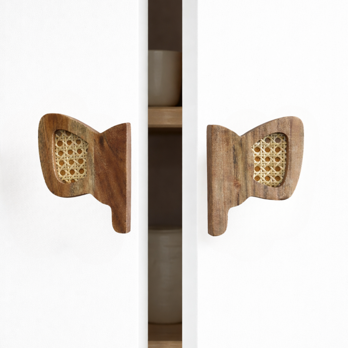 Elephant  Wood & Cane Cupboard Handles