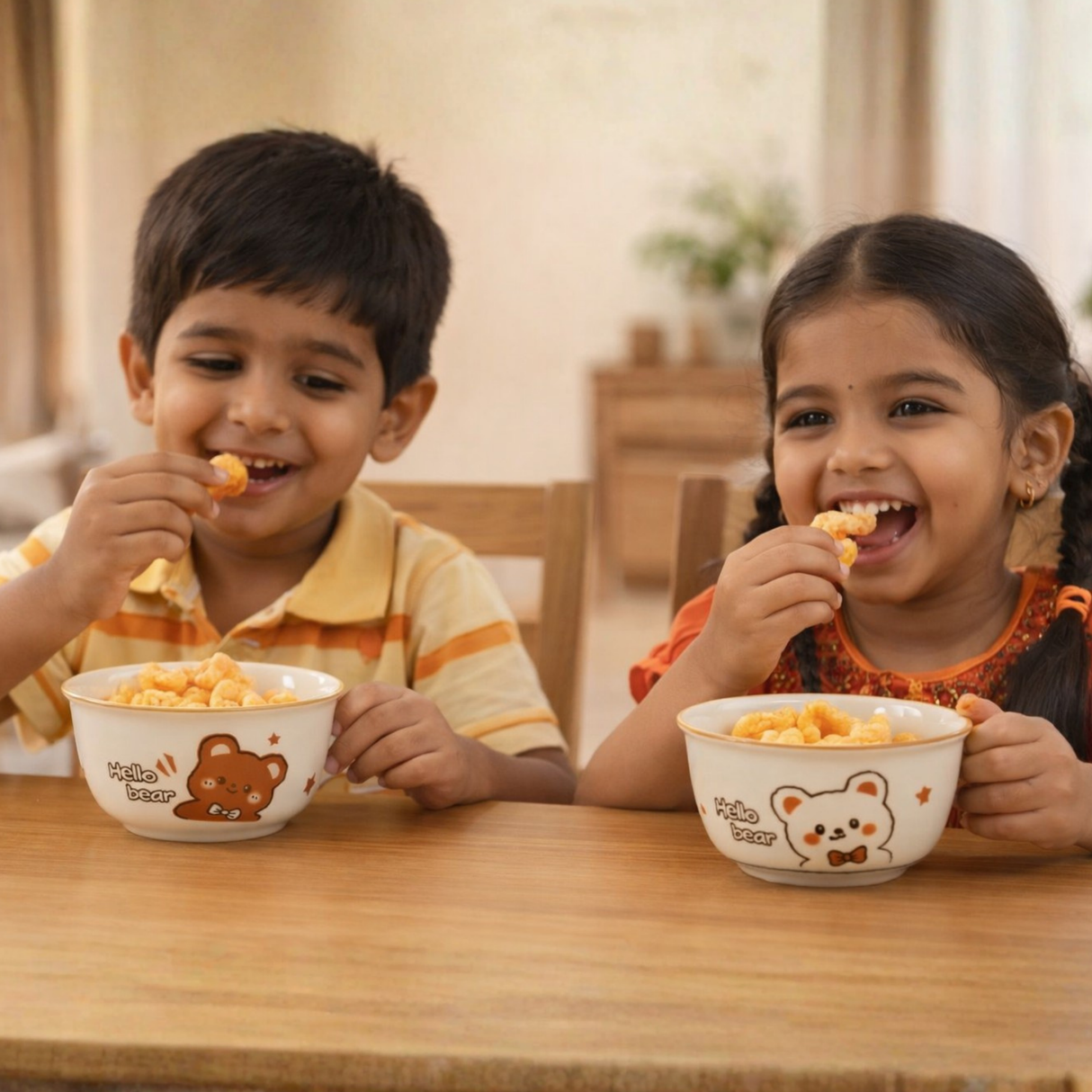 Set of 2 Bear Ceramic Snack Bowl / Dessert Dish – Handcrafted Lovely Kids Tableware | Pinch of Pretty