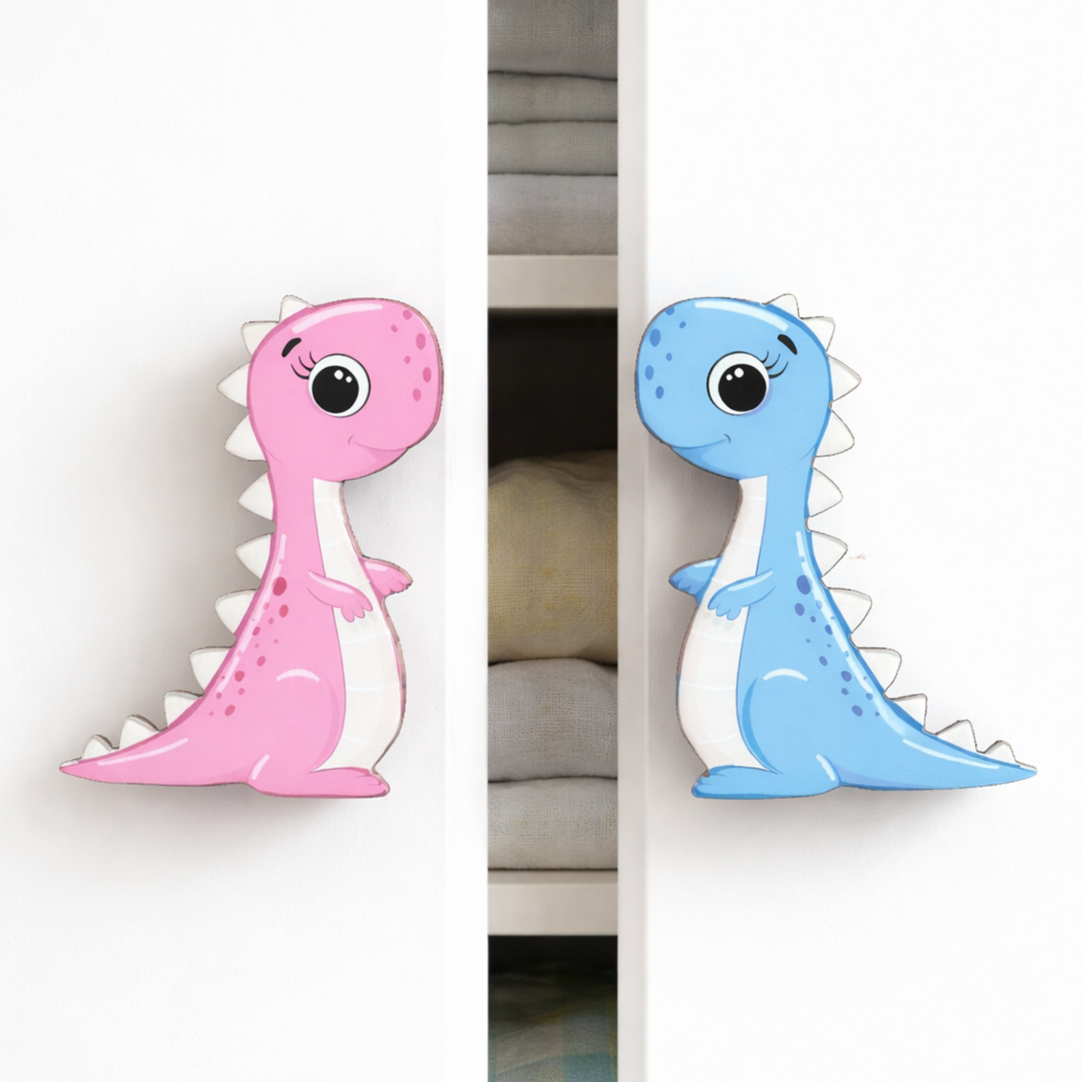 Couple Dino Wooden Cupboard / Drawer Handles for Kids