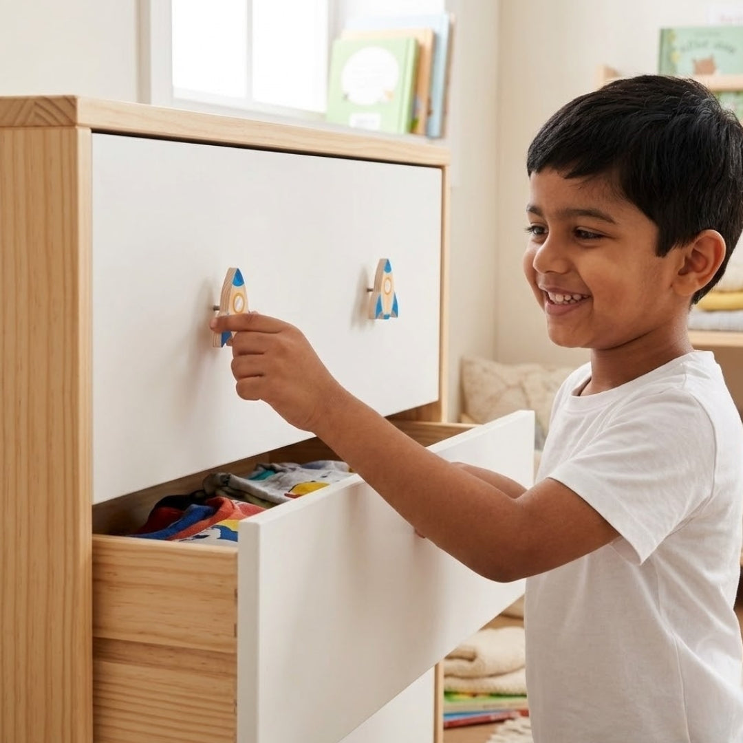 Rocket Pinewood / Drawer Knob  – Handcrafted Kids Room Hardware | Pinch of Pretty