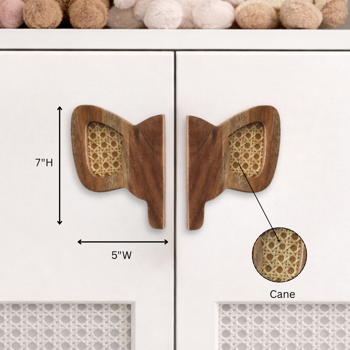 Elephant  Wood & Cane Cupboard Handles / Drawer – Handcrafted Kids Room Hardware | Pinch of Pretty