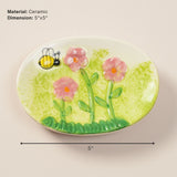 Green Flower & Bee Ceramic Bathroom Set | Pinch of Pretty