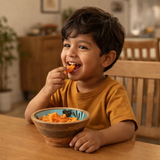 Sleepy Lion Jungle Wood  Bowl– Handcrafted Safari Kids Dinnerware | Pinch of Pretty