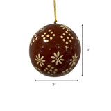 Paper Mache Floral Christmas Ornament (Set of 4)