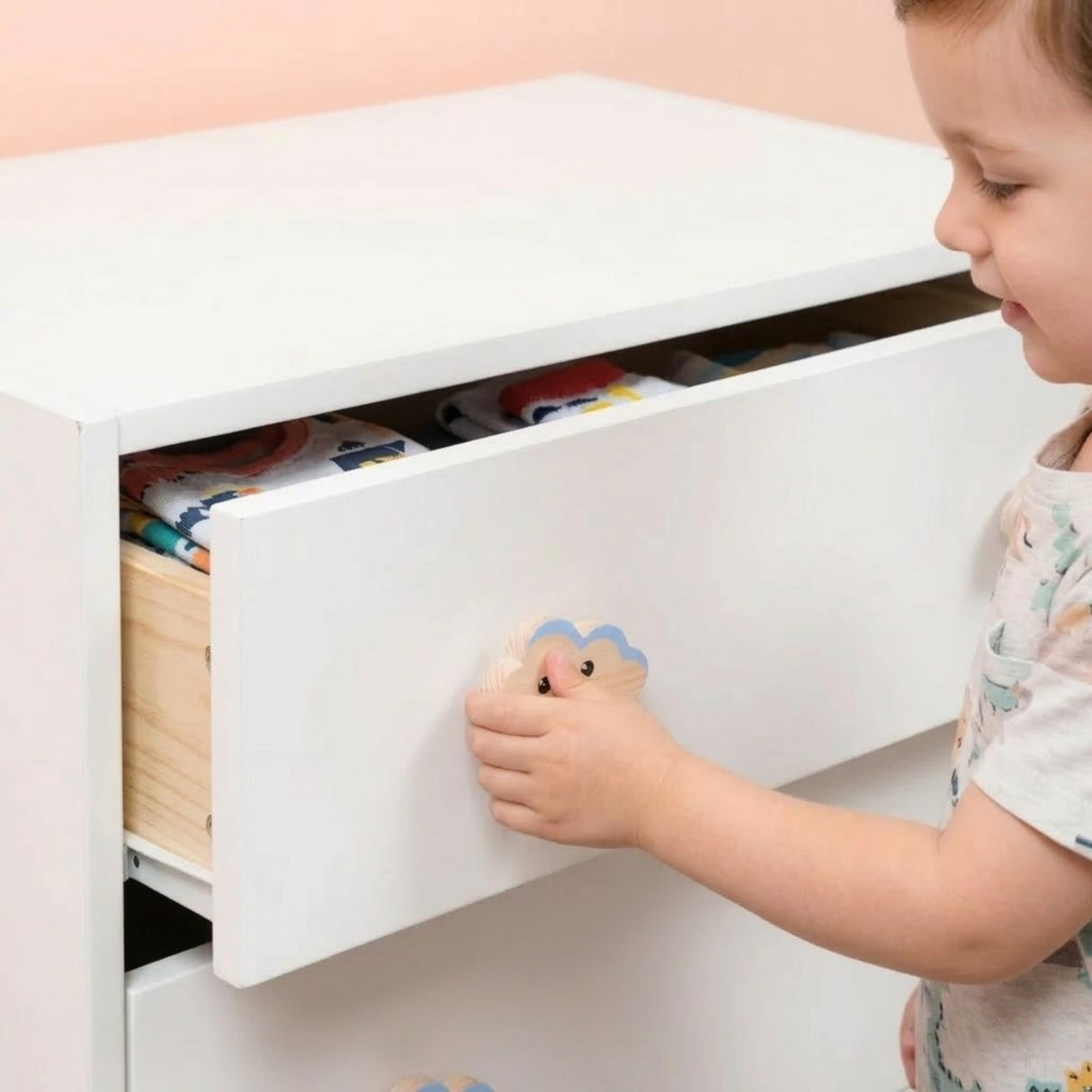 Blue Cloud Wooden/ Drawer knob – Handcrafted Kids Room Hardware | Pinch of Pretty