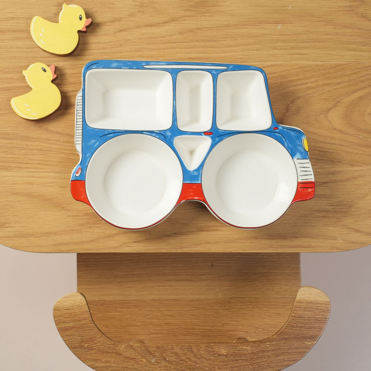 Blue Car Ceramic Plate – Handcrafted Kids Dinnerware | Pinch of Pretty