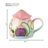 Enchanted Fairy House Ceramic Mug with Lid – Handcrafted Magical Kids Room Decor & Tableware (Limited Edition) | Pinch of Pretty