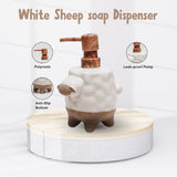 White Sheep Ceramic Soap Dispenser – Adorable Handcrafted Bathroom Accessory | Pinch of Pretty