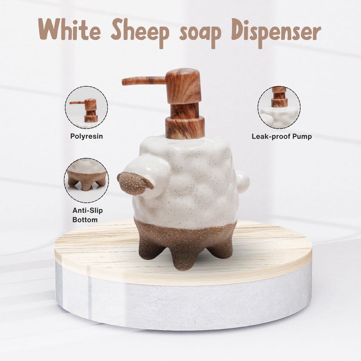 Sheep Shape  Ceramic Soap Dispenser – Adorable Handcrafted Bathroom Accessory | Pinch of Pretty