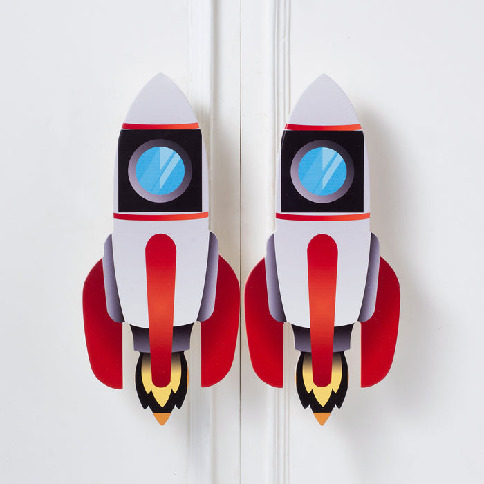 Rocket Wooden Cupboard / Drawer Handles for Kids